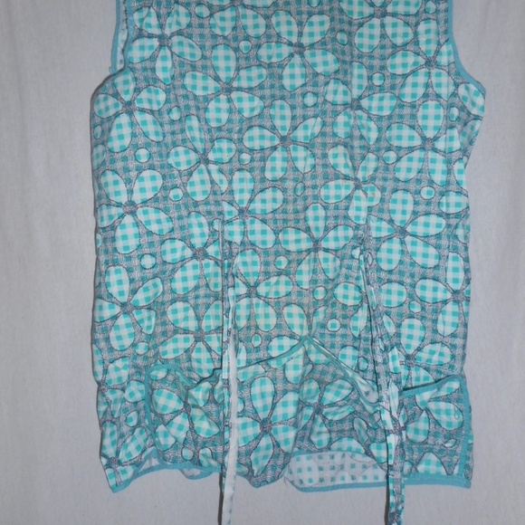 Vintage Mod Green checked Smock Apron - Picture 2 of 7